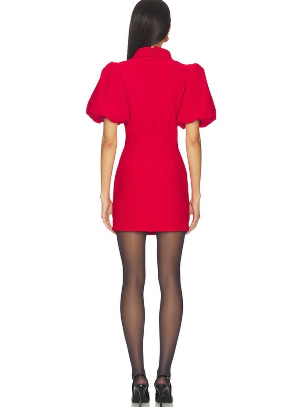 Elliatt June Puff-Sleeve Mini Dress in Red • msrp $278 - Picture 3 of 3